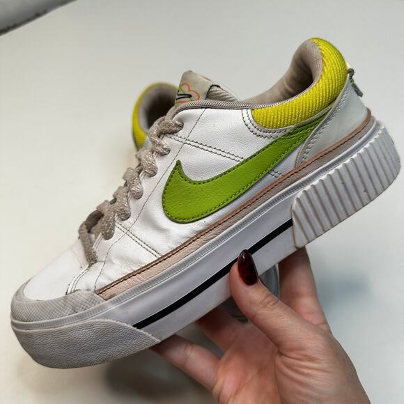 Nike Court Legacy Lift Green White Sneakers - Picture 1 of 7